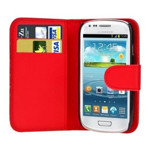 Etui Housse Portefeuille Cuir Synthétique Pour Samsung Galaxy S5 I9600 G900 - Rouge