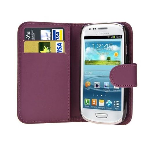 Etui Housse Portefeuille Cuir Synthétique Pour Samsung Galaxy S5 I9600 G900 - Violet