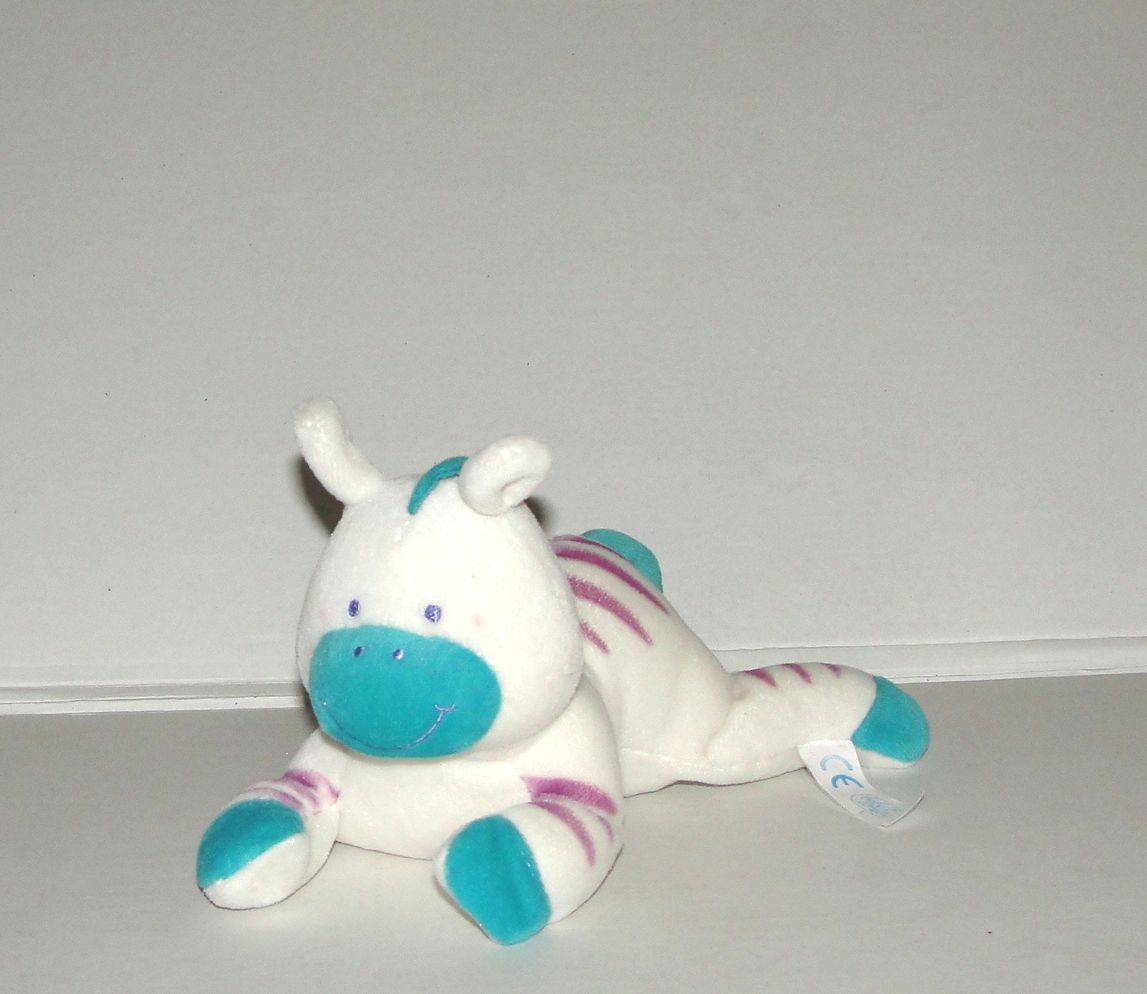 Doudou Hochet Zebre Bebe Confort Vert Bleu Turquoise Violet 19 Cm Rakuten