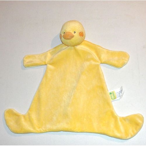 Doudou Peluche Canard Poussin Oiseau Canari Petit Kimbaloo La Halle Aux Vetements Plat Jaune Bec Orange