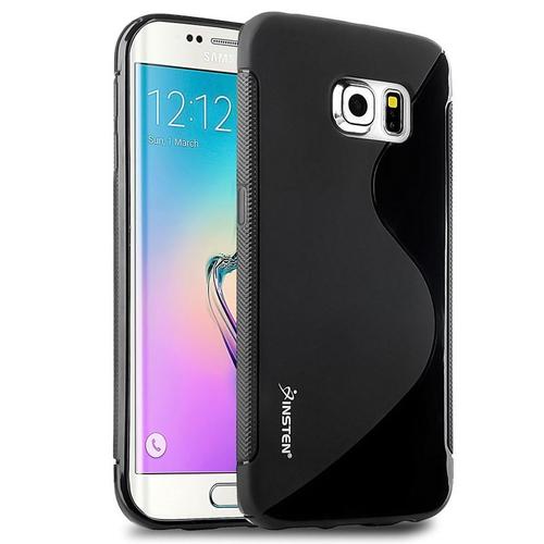 Insten® Coque Housse Étui De Protection En Tpu Caoutchouc Pour Samsung Galaxy S6 Edge, Noir En Forme De S Line