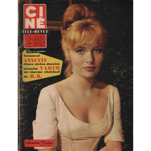 Ciné Télé Revue N°12 De Mars 1960 Roger Vadim, Brigitte Bardot, Annette Vadim...