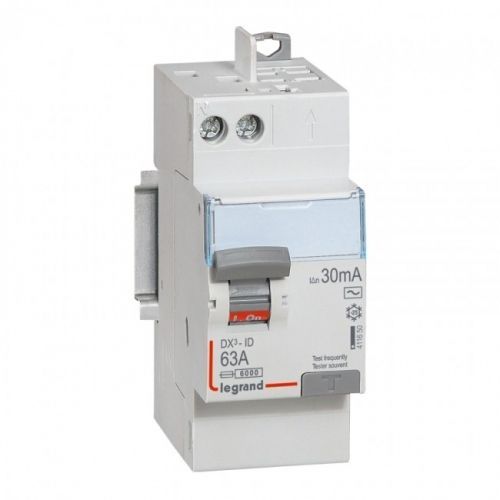 Interrupteur différentiel bipolaire DX³-ID protection tête de groupe - arrivée haut/départ haut - AC, 2, Vis/auto, 25