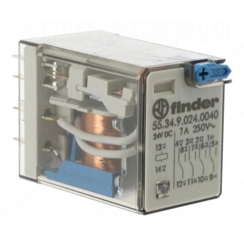 relais miniature 24 volts dc 4 contacts 7 ampères