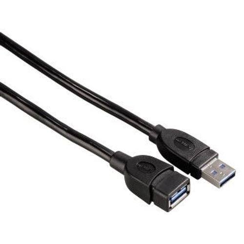 Hama USB 3.0 Extension Cable - Rallonge de câble USB - USB type A (M) pour USB type A (F) - USB 3.0 - 1.8 m - moulé, bloqué - noir