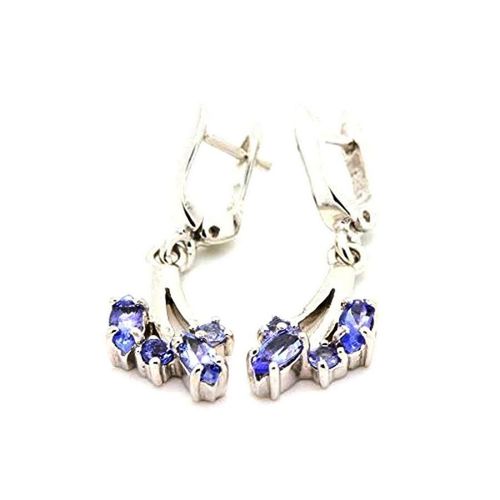Boucles D'oreille Tanzanite  . Argent 925