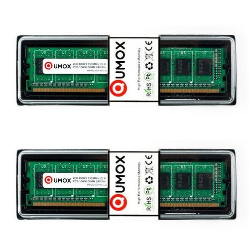 QUMOX 4Go (2x 2Go) DDR3 1333 PC3-10600 (240 broches) DIMM pour ordinateur de bureau