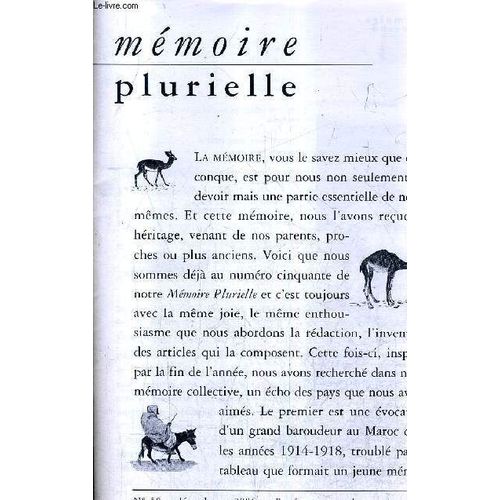 Memoire Plurielle N°50 Decembre 2006 - Noel Berbère Jean Verchin - Lettre De Soldat De L'aurès Au Vaucluse - Sports D'hiver Itzer 1953 Raymond Rousselle - Chevauchée En Tunisie Guy De ...