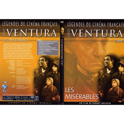 Les Misérables Dvd Légende Du Cinéma Français  Acteurs : Lino Ventura - Michel Bouquet - Jean Carmet -