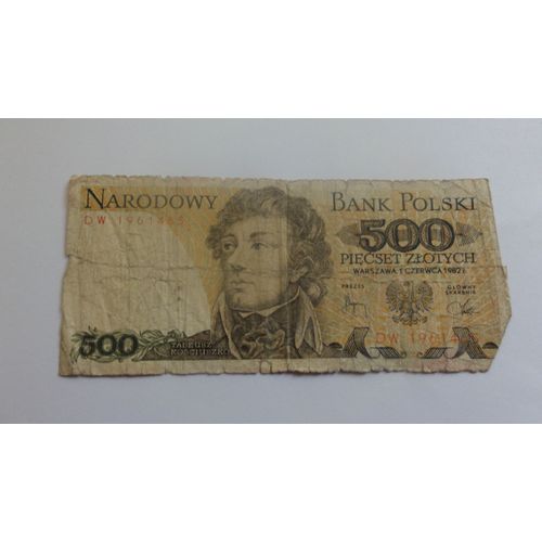 Billet 500 Zlotych Pologne 1982 