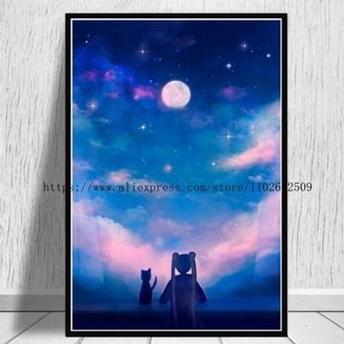 Affiche en toile Anime Sailor _ Moon, affiches obra,mpression murale Poster pour salon chambre ¿¿ coucher d¿¿cor sans cadre(70*100cm)
