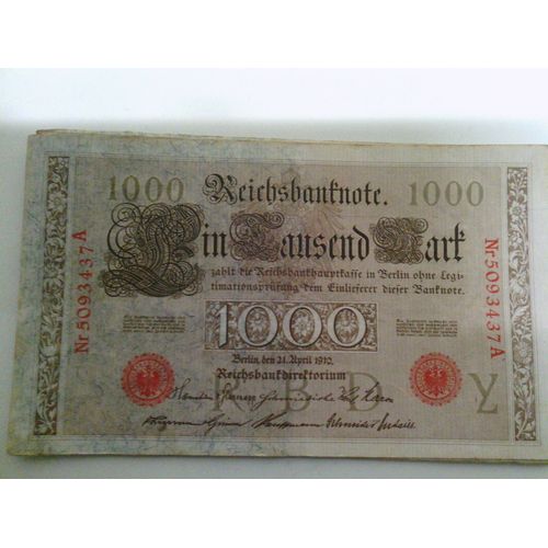 1000 Marks Pastille Rouge 1910