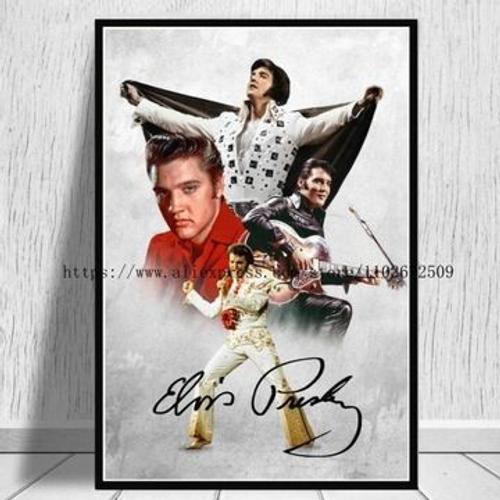 Affiche Elvis Presley sur toile - 0 plus grands succ¿¿s,mpression murale Poster pour salon chambre ¿¿ coucher d¿¿cor sans cadre(70*100cm)