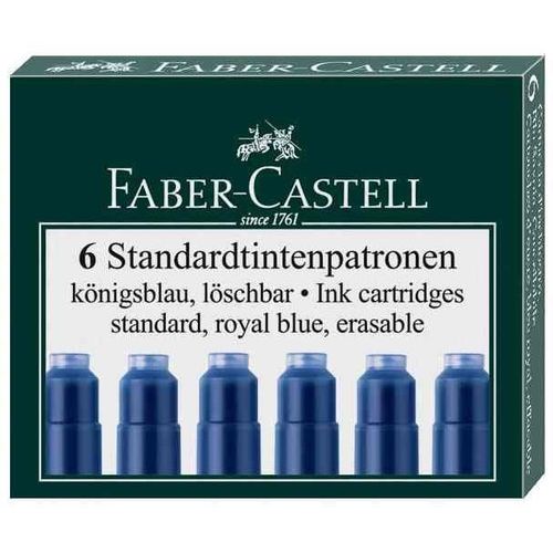 Faber-Castell Lot De 10 Etuis De 6 Cartouches Standard Effaçable Bleu Royal