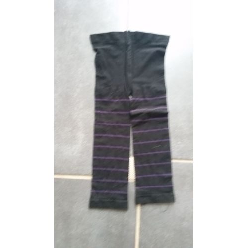 Legging Noir À Rayures Violettes