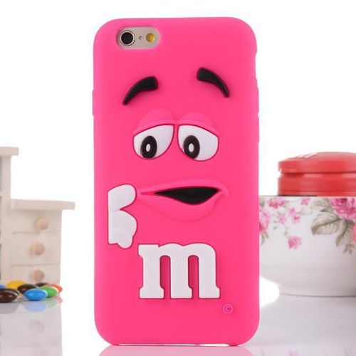 New Coque M&m's Fushia Iphone 6 Plus (5"5) Silicone Souple Etui Bumper Housse Apple 3d
