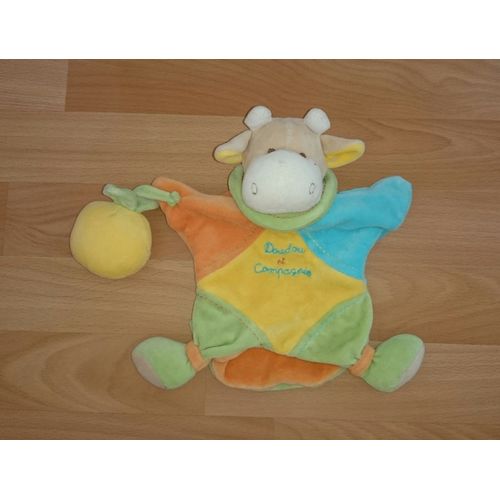 Doudou Doudou Et Compagnie Vache Marionnette Avec Une Pomme Jaune