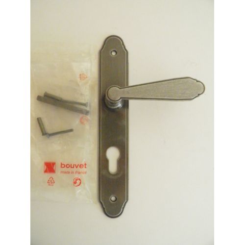 Poignée de Porte ,1/2 ensemble "Massena"  BOUVET fer patiné verni
