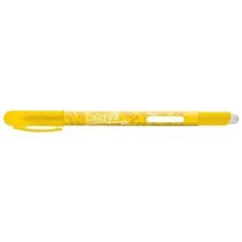 Tratto Cancellik - Stylo À Bille - Non Permanent - Jaune - 1 Mm - Avec Gomme - Pack De 12