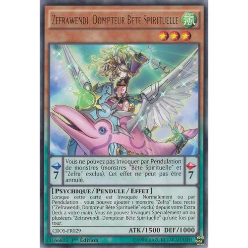 Yu Gi Oh Cros-Fr029 Zefrawendi Dompteur Bête Spirituelle