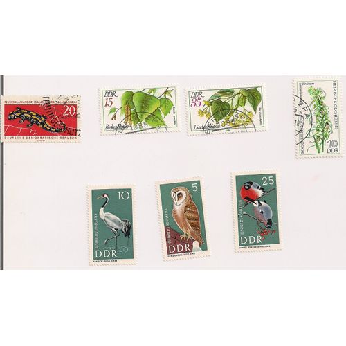 Allemagne (Ddr)- 4 Timbres Oblitérés Et 3 Neufs- Nature (Fleurs Et Animaux)