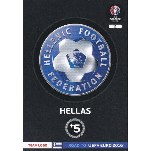 N°11 - Team Logo - Grece - Road To Uefa Euro 2016 - Panini - Hellas -