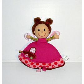 Coccinelle Lilliputiens Doudou Reversible Fille Et Coccinelle Hochet 25 Cm