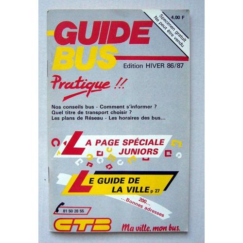 Carnet Horaires Des Bus Ctb Besançon 1986 Avec Publicité Renault .V.I. 