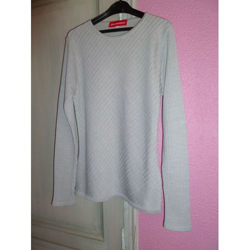 Pull Fin Cotelé Gris Neuf Taille 36 Marque :  Alain Manoukian 