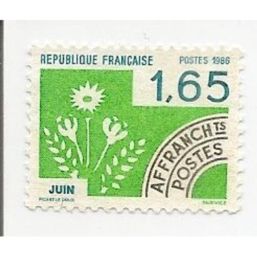 Timbre Préoblitéré De 1f65 "Juin" Année 1986 N°191