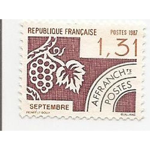 Timbre Préoblitéré De 1f31 "Septembre" Année 1987 N°194