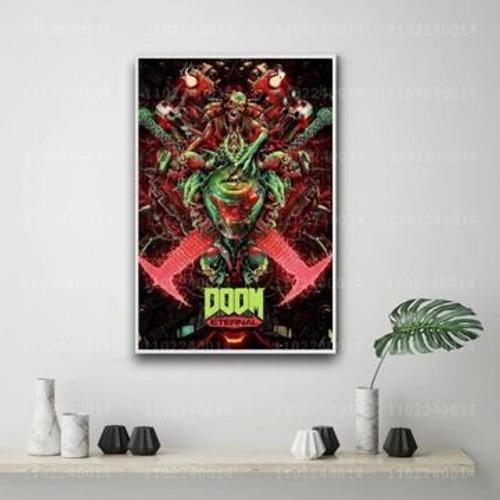 Affiche en toile, affiches d¿¿coratives du jeu Doom pour,mpression murale Poster pour salon chambre ¿¿ coucher d¿¿cor sans cadre(70*100cm)
