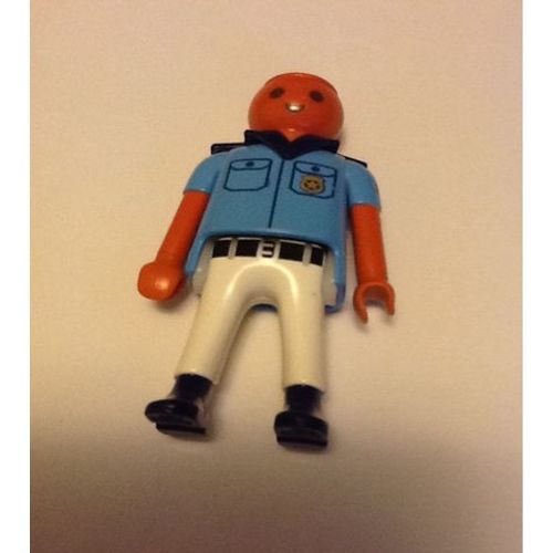 Personnage Playmobil Policier En Bleu Claire