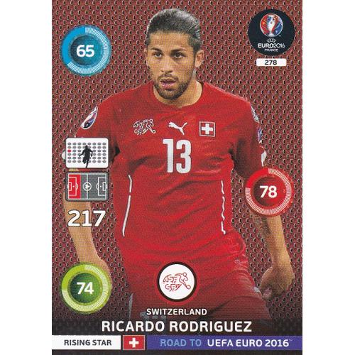 N° 278 - Ricardo Rodriguez - Rising Star - Suisse - Road To Uefa Euro 2016 - Panini Adrenalyn Xl -