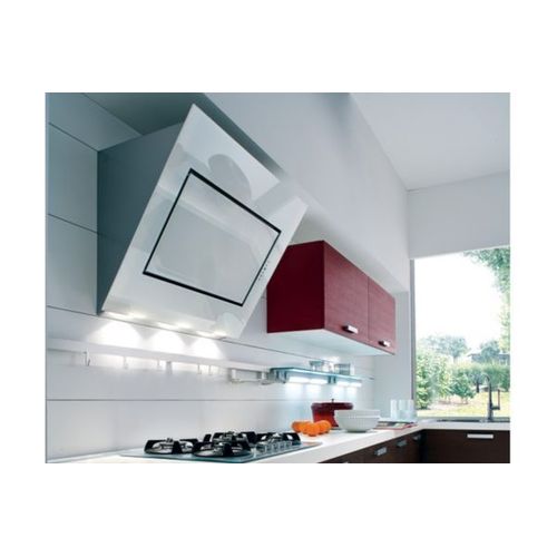 Falmec Design Quasar Vetro - Hotte - hotte décorative - largeur : 90 cm - profondeur : 46.2 cm - evacuation & recyclage - sans moteur - Blanc verre