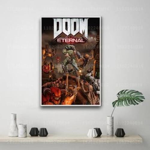 Affiche en toile, affiches d¿¿coratives du jeu Doom pour,mpression murale Poster pour salon chambre ¿¿ coucher d¿¿cor sans cadre(70*100cm)