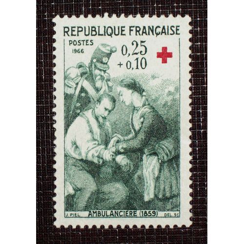 France N° 1508 Neuf Sans Charnière De 1966 - 25c+10c « Croix-Rouge : Ambulancière »