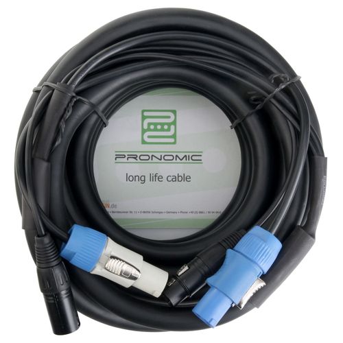 Pronomic Stage Ppd-10 Câble Hybride Powerplug/Dmx Powercon Compatible + Dmx 3 Pôles, 10m