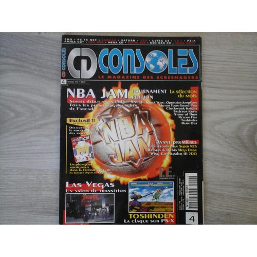 Cd Consoles N° 4 Du 01/02/1995 - Nba Jam - La Selection Du Mois - Avant-Premieres - Las Vegas / Un Salon De Transition - Toshinden La Claque Sur Ps-X