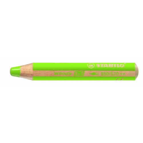 Stabilo Lot De 3 Crayons Woody Rond Large Mine 10 Mm Vert Clair
