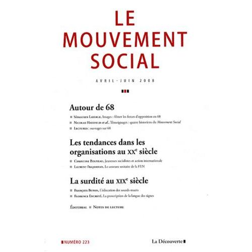 Le Mouvement Social N° 223, Avril-Juin 2 - Autour De 68