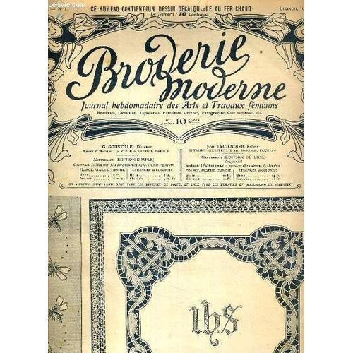 Petit Echo De La Broderie - N° 1 - Dimanche 6 Janv. 1907 -  Pale Ornée De Dentelle Et De Broderie Richelieu - Cravate Pour Messieurs - Grand Porte-Photographie - Carré De Dentelle De Venise ...