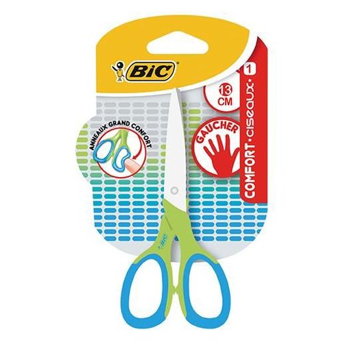 Bic Ciseaux Comfort Anneaux Souples 13 Cm Gaucher