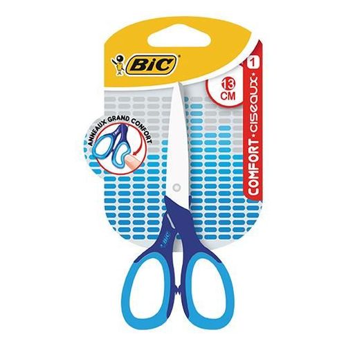 Bic Lot De 3 Ciseaux  Comfort Anneux Ouples 13 Cm Rose Ou Bleu
