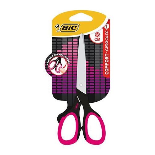 Bic Lot De 6 Ciseaux Comfort Anneaux Souples Grand Confort 16 Cm Coloris Aléatoire