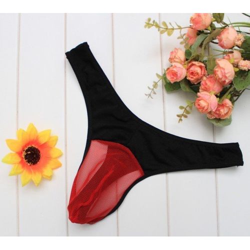 String Slip S M Rouge Homme Transparent Thong Red Underwear Man Mann Uomo