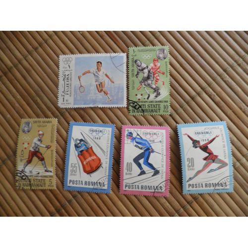 6 Timbres Jeux Olympics D Hiver 68 72 