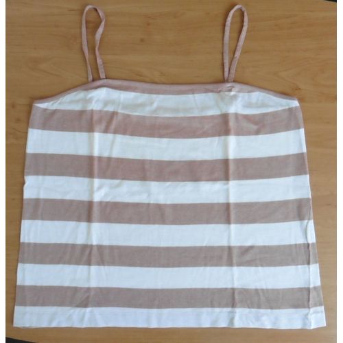 Top Rayé Marron Et Blanc. Chewitt. Taille 44/46
