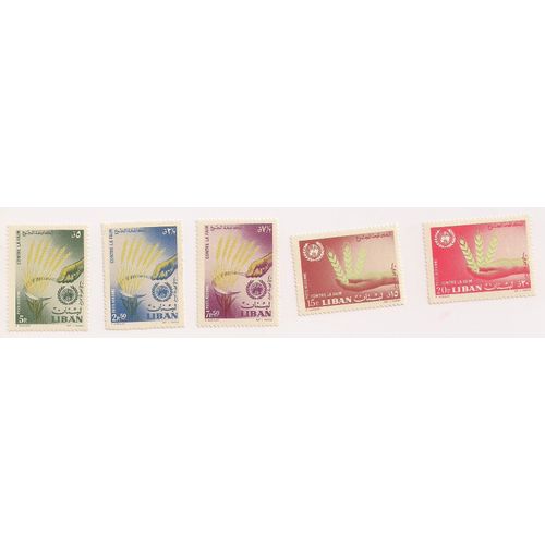 Liban- Lot De 5 Timbres Neufs- Contre La Faim