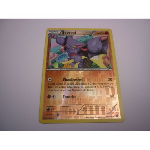 Scorvol 37/108 Reverse Carte Pokemon Xy Ciel Rugissant Francaise 